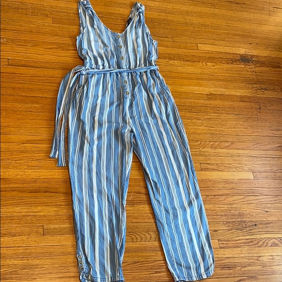 Velvet Heart Striped Denim Jumpsuit - Picture 3 of 11